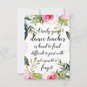 Dance Teacher Thank you Wishes for Dance Teacher Card