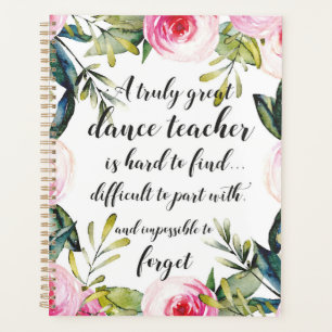 Dance Teacher Thank you Wishes for Dance Teacher Planner