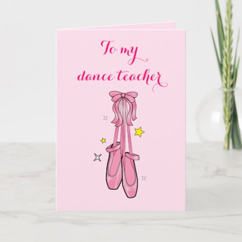 Dance Teacher Thank You with Hanging Ballet Shoes