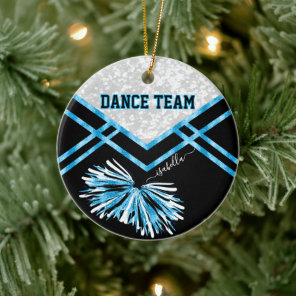 Dance Team Black, White and Baby Blue  Ceramic Ornament