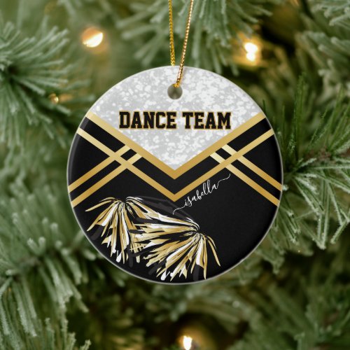 Dance Team Black White and Gold Ceramic Ornament