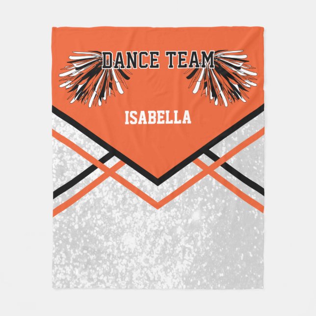 Dance Team  Orange  Fleece Blanket (Front)