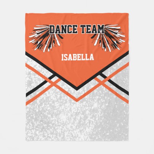 Dance Team  Orange  Fleece Blanket