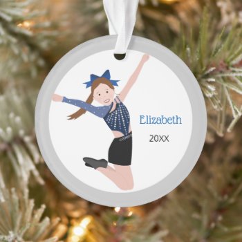 Dance Team Performer With Brown Hair  Ornament by NightOwlsMenagerie at Zazzle