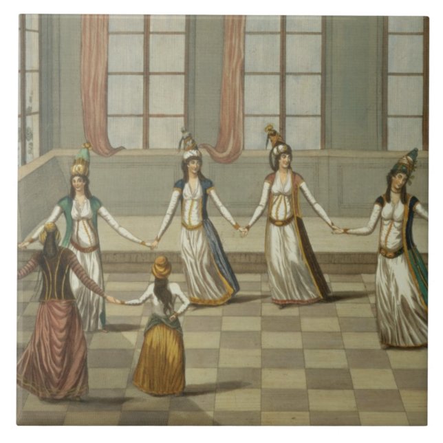 Dance that is fashionable with the Greek women of Ceramic Tile (Front)