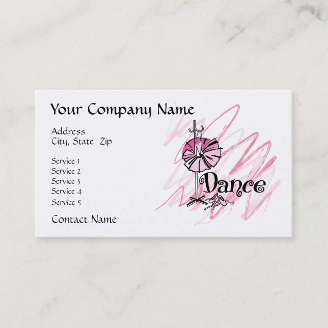 Dance Theme Business Card (Front)
