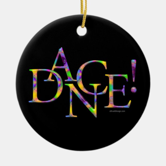 Dance! (Tie-dye) Ceramic Ornament (Front)