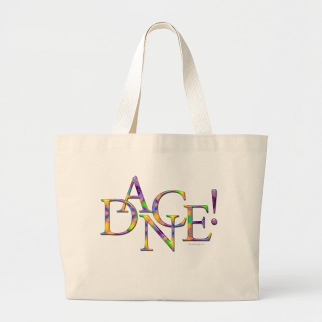 Dance! (Tie-dye) Large Tote Bag (Front)