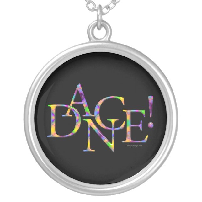 Dance! (Tie-dye) Silver Plated Necklace (Front)