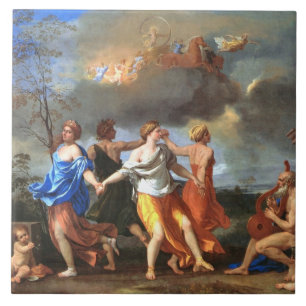 Dance to the Music of Time (by Nicholas Poussin) Ceramic Tile