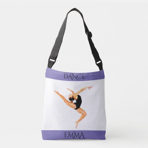 Dance tote personalized name Double sided Crossbody Bag