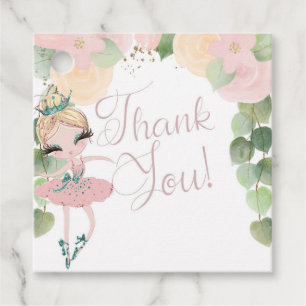 DANCE & TWIRL  BALLERINA BIRTHDAY   FLORAL  FAVOR TAGS