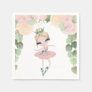 DANCE & TWIRL BALLERINA BIRTHDAY FLORAL NAPKINS