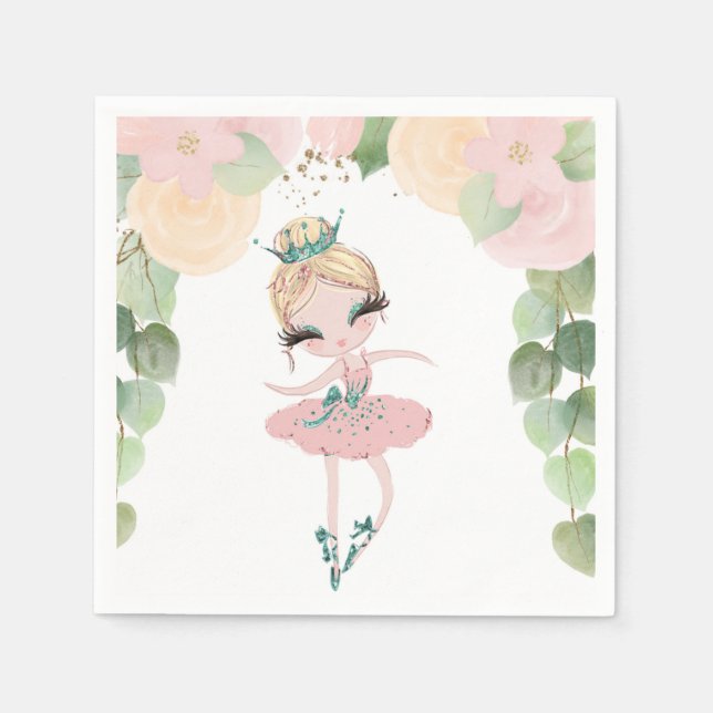 DANCE & TWIRL| BALLERINA BIRTHDAY | FLORAL| NAPKINS (Front)