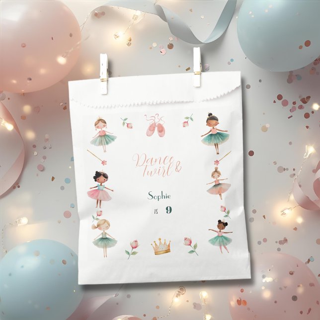 Dance & twirl ballerina birthday party favor bag (Creator Uploaded)