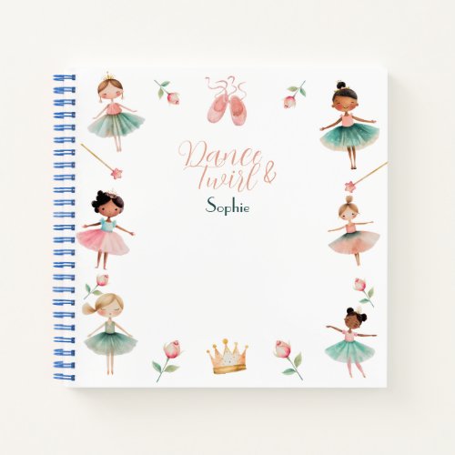 Dance & twirl girl ballerina notebook