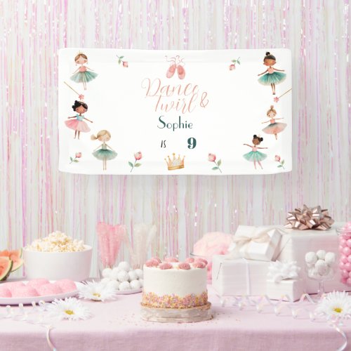 Dance  twirl girl birthday party banner