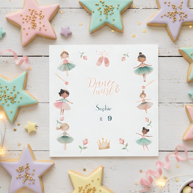 Dance & twirl girl birthday party napkins (Creator Uploaded)