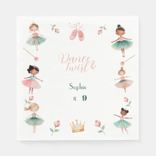 Dance & twirl girl birthday party napkins