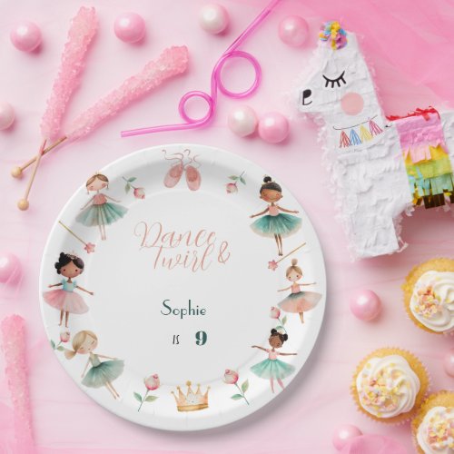 Dance  twirl girl birthday party paper plates