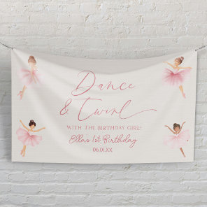 Dance & Twirl Pink Ballerina Ballet Birthday Party Banner