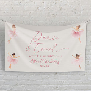 Dance & Twirl Pink Ballerina Ballet Birthday Party Banner