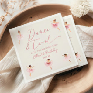 Dance & Twirl Pink Ballerina Ballet Birthday Party Napkins