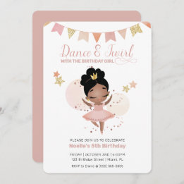 Dance & Twirl, Princess Ballerina Birthday Invitation
