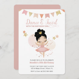 Dance & Twirl, Princess Ballerina Birthday Invitation