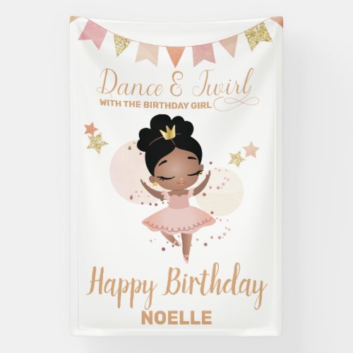 Dance  Twirl Princess Ballerina wBow Birthday  Banner