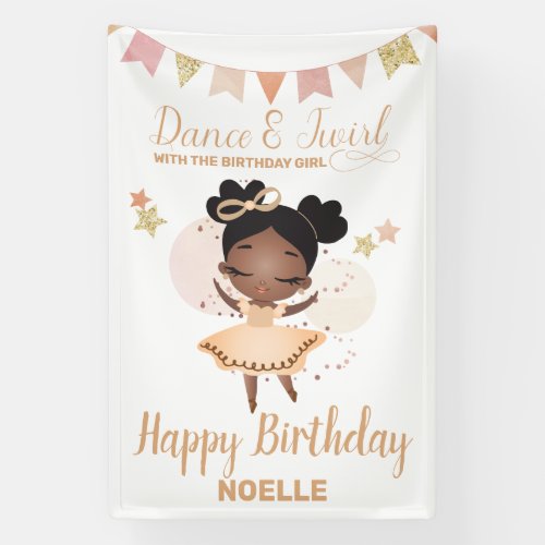 Dance  Twirl Princess Ballerina wBow Birthday Banner