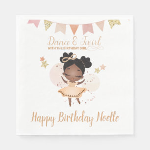 Dance & Twirl, Princess Ballerina w/Bow Birthday Napkins
