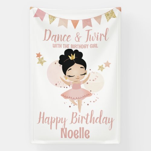 Dance  Twirl Princess Ballerina wTiara Birthday Banner