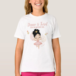 Dance & Twirl, Princess Ballerina w/Tiara Birthday T-Shirt