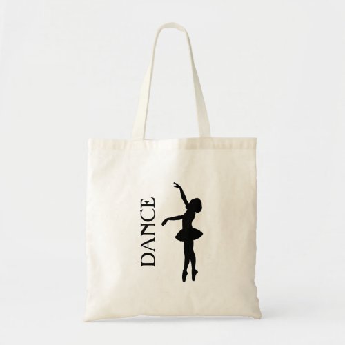 Dance Typography with Ballerina Silhouette Tote Bag