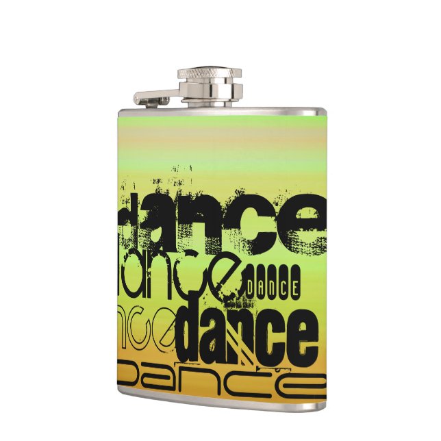 Dance; Vibrant Green, Orange, & Yellow Flask (Left)