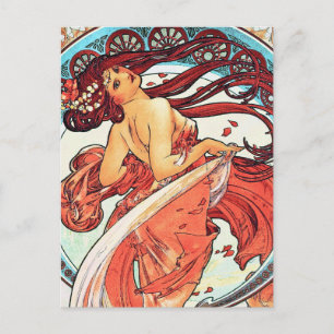 Dance - Vintage Art Nouveau by Mucha Postcard