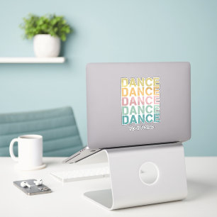 Dance Vintage Lettering For Retro Disco House Sticker