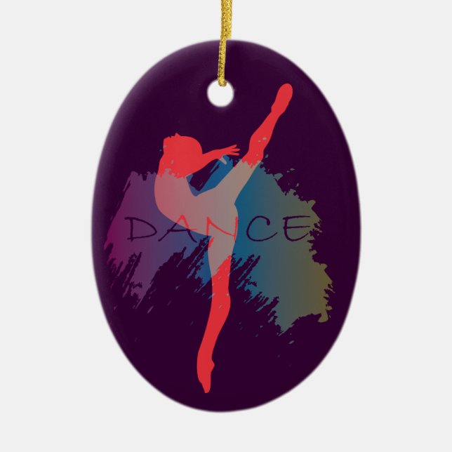 Dance Watercolor Ceramic Ornament (Front)