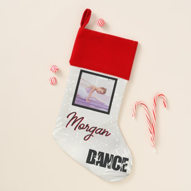 Dance Winter Wonder Custom Photo & Name    Christmas Stocking (Front)
