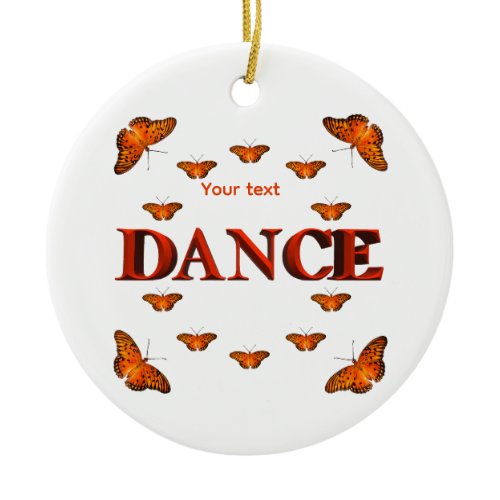 Dance with butterflies design ceramic ornament