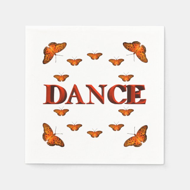 Dance with butterflies design napkins (Front)