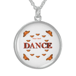 Dance with butterflies design sterling silver necklace