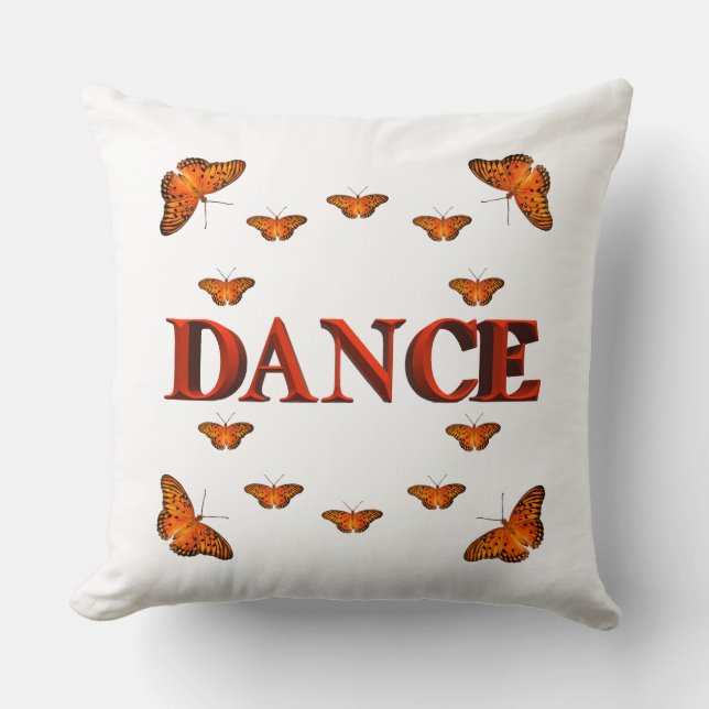 Dance with butterflies design throw pillow (Front)