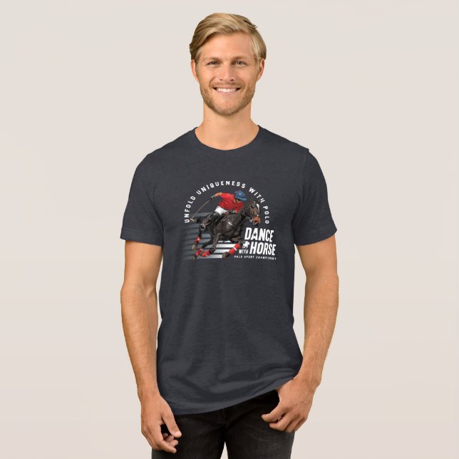 Dance with Horse (Dark mode) | Men Tri-Blend Shirt (Front Full)