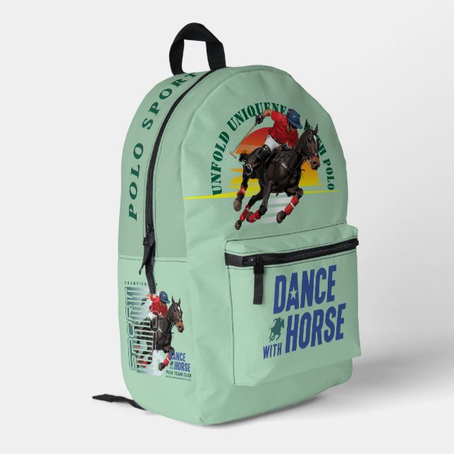 Dance with Horse (Polo Sport) | Printed Backpack (Back Corner Left)