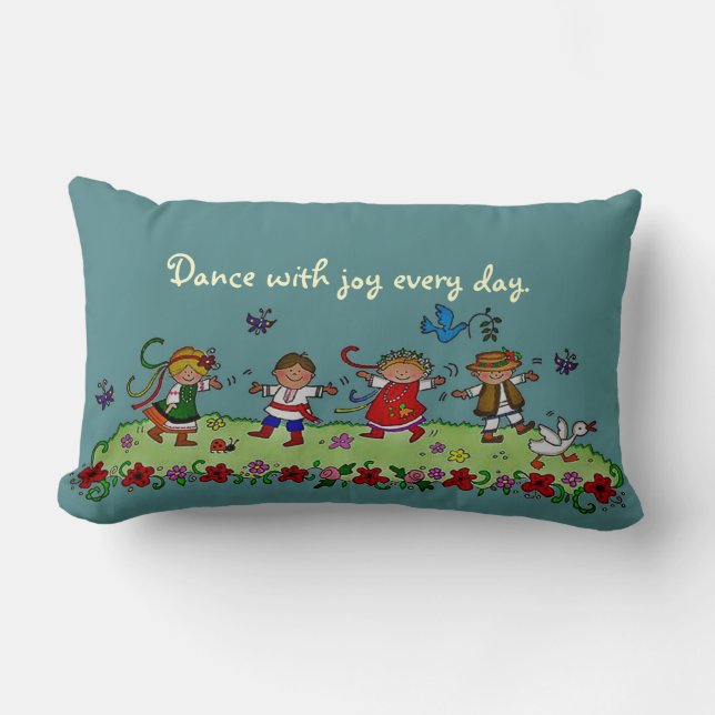 Dance With Joy Every Day Lumbar Pillow (Front)
