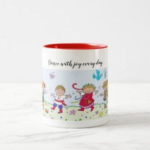 Dance With Joy Ukrainian Dancers Two-Tone Coffee Mug