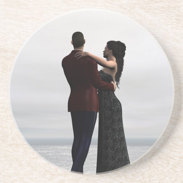 "Dance With Me" Dancing Couple Coaster (Front)