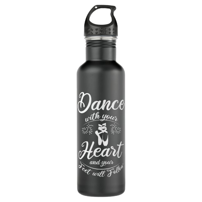 Dance With Your Heart Ballet Stainless Steel Water Bottle (Front)